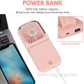 multi-functional USB charging mini power bank Hanging Neck Cooler USB Fan Mobile phone holder hanging neck fan